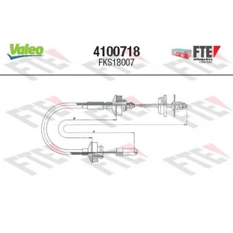 VALEO 4100718 - Tirette à câble, commande d'embrayage