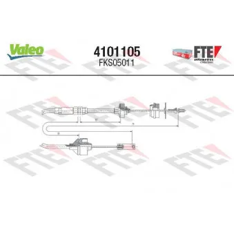 VALEO 4101105 - Tirette à câble, commande d'embrayage