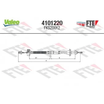 VALEO 4101220 - Tirette à câble, commande d'embrayage