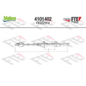 Tirette à câble, commande d'embrayage VALEO 4101402 pour VOLKSWAGEN POLO 1.3 - 54cv