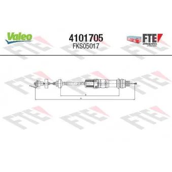 VALEO 4101705 - Tirette à câble, commande d'embrayage