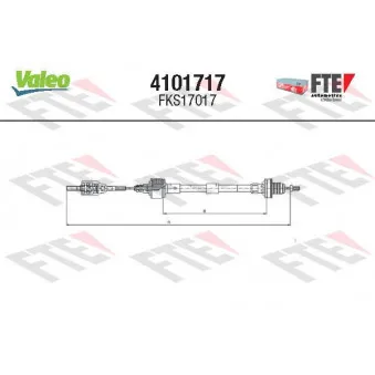 VALEO 4101717 - Tirette à câble, commande d'embrayage