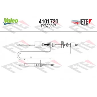 Tirette à câble, commande d'embrayage VALEO 4101720 pour RENAULT MEGANE 1.9 DTI - 80cv
