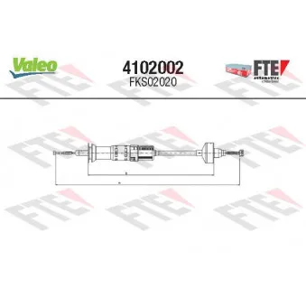VALEO 4102002 - Tirette à câble, commande d'embrayage