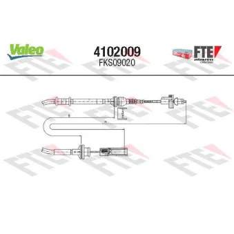 Tirette à câble, commande d'embrayage VALEO 4102009