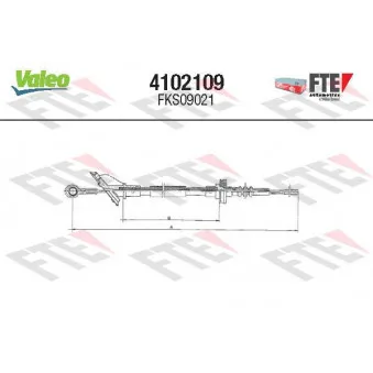 VALEO 4102109 - Tirette à câble, commande d'embrayage