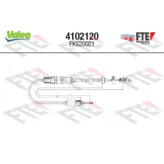 Tirette à câble, commande d'embrayage VALEO 4102120 pour RENAULT LAGUNA 1.6 16V - 107cv