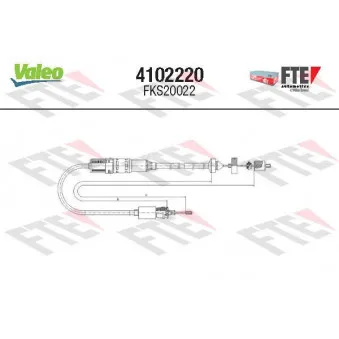 Tirette à câble, commande d'embrayage VALEO 4102220 pour RENAULT LAGUNA 1.8 - 95cv