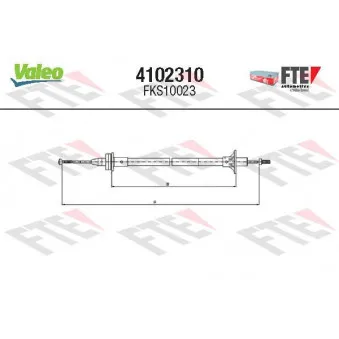Tirette à câble, commande d'embrayage VALEO 4102310 pour FORD FIESTA 1.6 XR2i - 110cv
