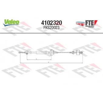 VALEO 4102320 - Tirette à câble, commande d'embrayage