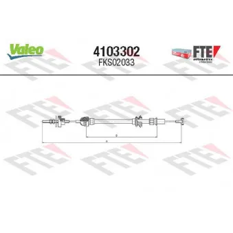 VALEO 4103302 - Tirette à câble, commande d'embrayage