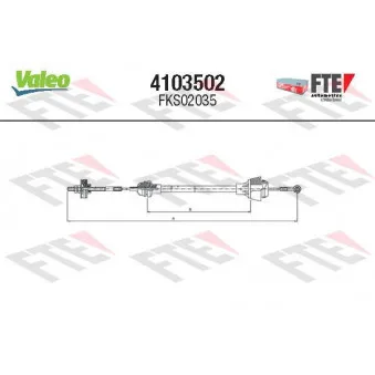 VALEO 4103502 - Tirette à câble, commande d'embrayage