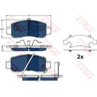 Jeu de 4 plaquettes de frein avant TRW OEM 17.60