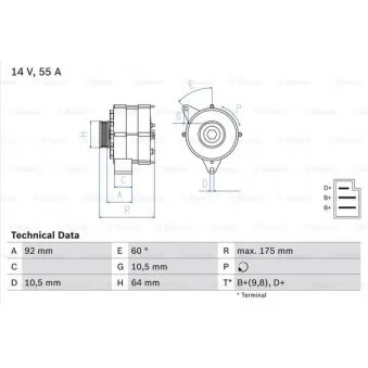 Alternateur BOSCH OEM 0061548802