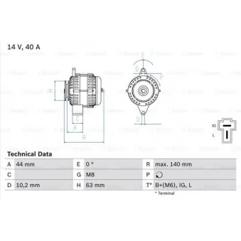Alternateur BOSCH OEM 3A01174012