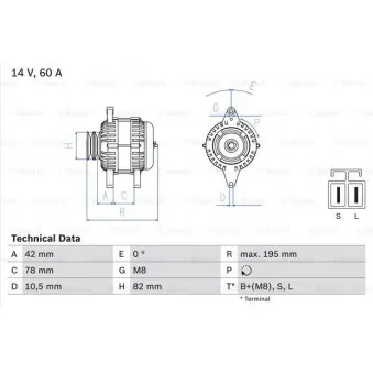 Alternateur BOSCH OEM LR160728E