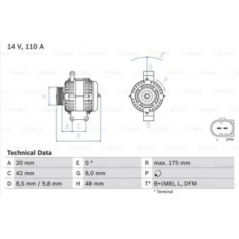 Alternateur BOSCH OEM 12317550319