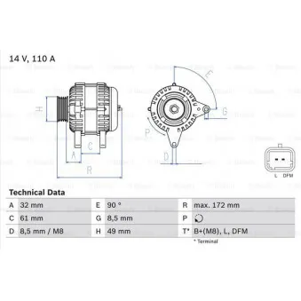 Alternateur BOSCH OEM 7711135332