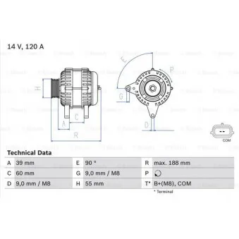 Alternateur BOSCH OEM 575.587.120.215