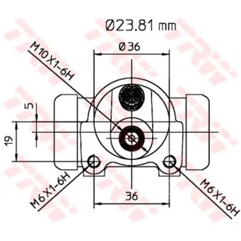 Cylindre De Roue TRW BWK106 - Compatible Peugeot 204, 304, 305, Diamètre 23,8 Mm, En Fonte - 7