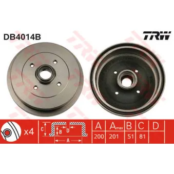 TRW DB4014B - Tambour de frein