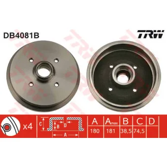 TRW DB4081B - Tambour de frein