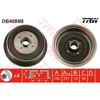 Tambour de frein TRW OEM 147501615A