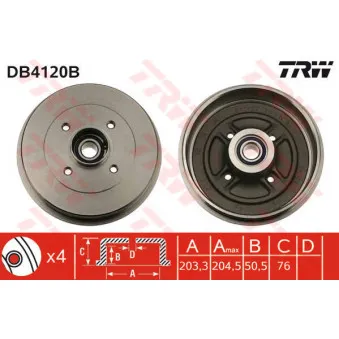 Tambour de frein TRW OEM 7700771653