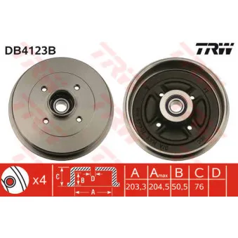 Tambour de frein TRW OEM 7700818346