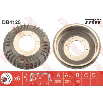 TRW DB4125 - Tambour de frein