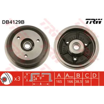 TRW DB4129B - Tambour de frein