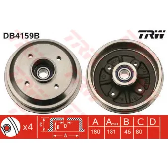 TRW DB4159B - Tambour de frein