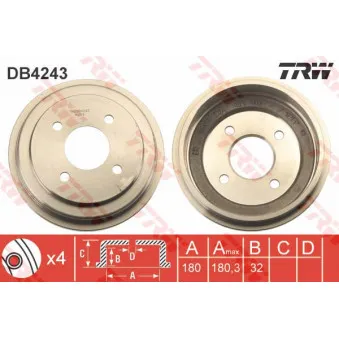 Tambour de frein TRW OEM 432065F011