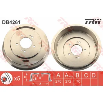 Tambour de frein TRW OEM 583294AA00