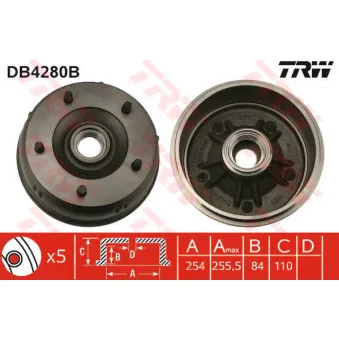 TRW DB4280B - Tambour de frein