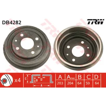 TRW DB4282 - Tambour de frein