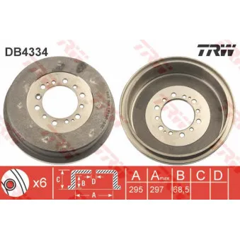 TRW DB4334 - Tambour de frein