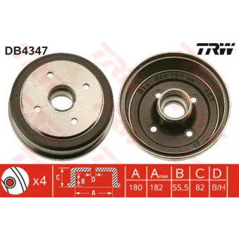 Tambour de frein TRW OEM 4351175F02