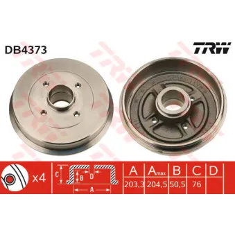 Tambour de frein TRW OEM 8200243735