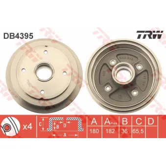 TRW DB4395 - Tambour de frein