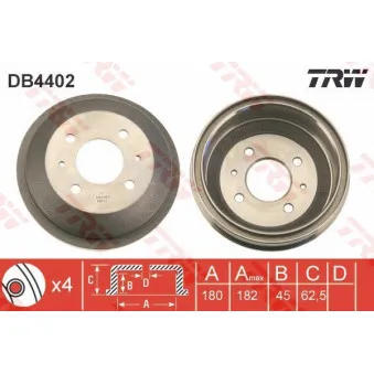 TRW DB4402 - Tambour de frein