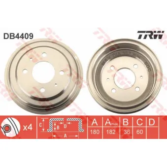 TRW DB4409 - Tambour de frein