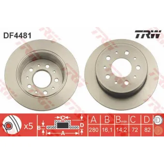 TRW DF4481 - Jeu de 2 disques de frein arrière