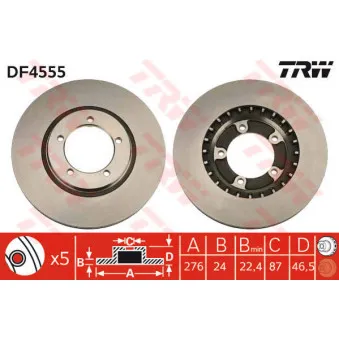 TRW DF4555 - Jeu de 2 disques de frein avant