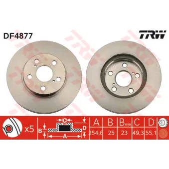 Jeu de 2 disques de frein avant TRW DF4877