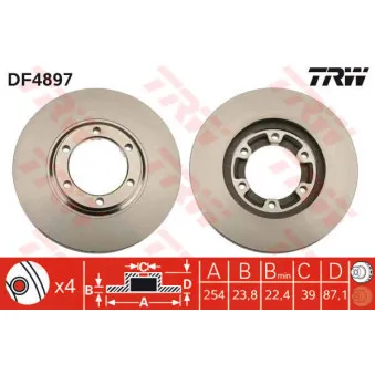 Jeu de 2 disques de frein avant TRW OEM MB950958