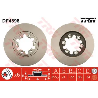 TRW DF4898 - Jeu de 2 disques de frein avant