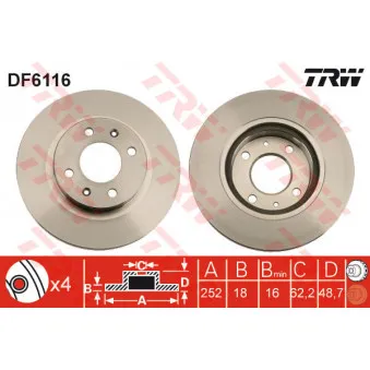Jeu de 2 disques de frein avant TRW OEM A52-2517