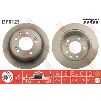 TRW DF6123 - Jeu de 2 disques de frein arrière