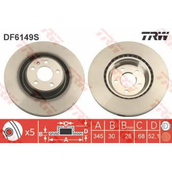 Jeu de 2 disques de frein avant TRW OEM V10-80118